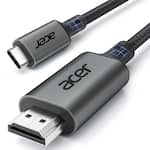 Acer - USB C to HDMI Cable for Home Office 10FT (4K@60Hz), High-Speed Type C to HDMI 2.0 Braided Cord - Gray