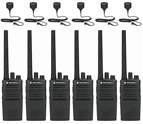 6 Pack Motorola RMV2080 Business Two-Way Radios Walkie Talkies w/ Speaker Mics - Black