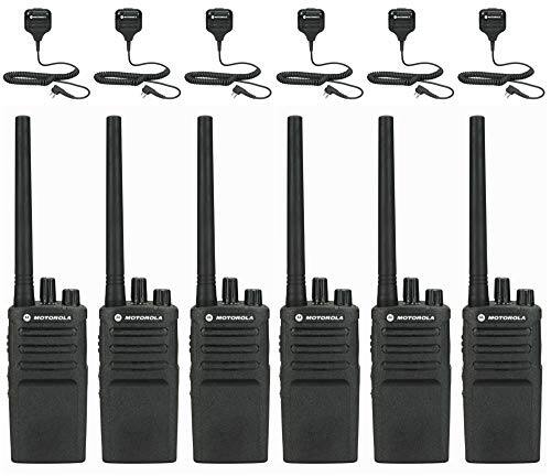 6 Pack Motorola RMV2080 Business Two-Way Radios Walkie Talkies w/ Speaker Mics - Black