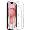 Angle. SaharaCase - ZeroDamage Ultra Strong+ Tempered Glass Screen Protector for Apple iPhone 15 (2-Pack) - Clear.