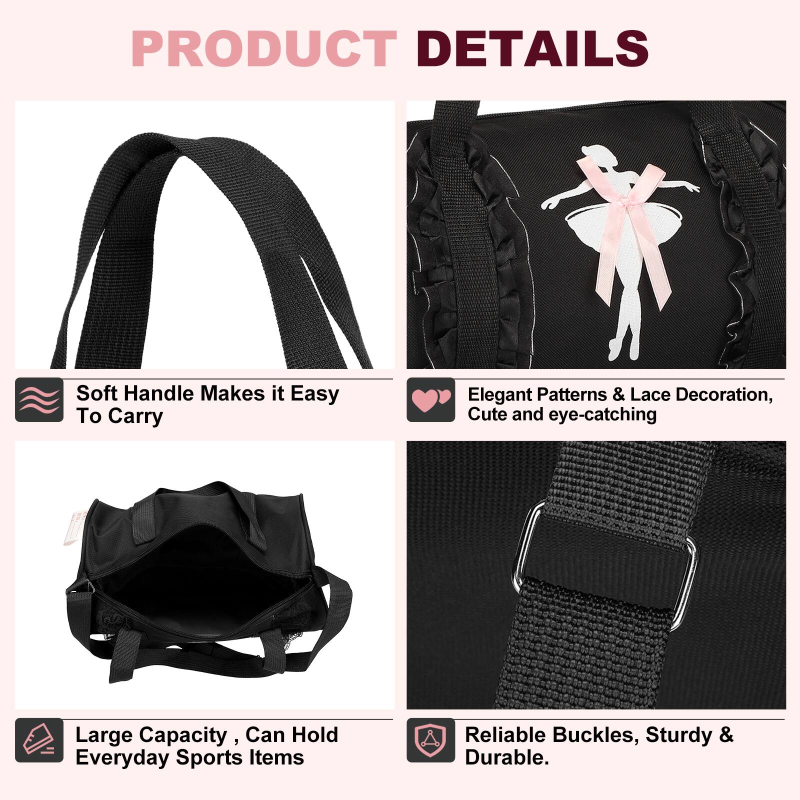 Unique Bargains Small Cute Personalized Lace Dance Bag with Adjustable ...