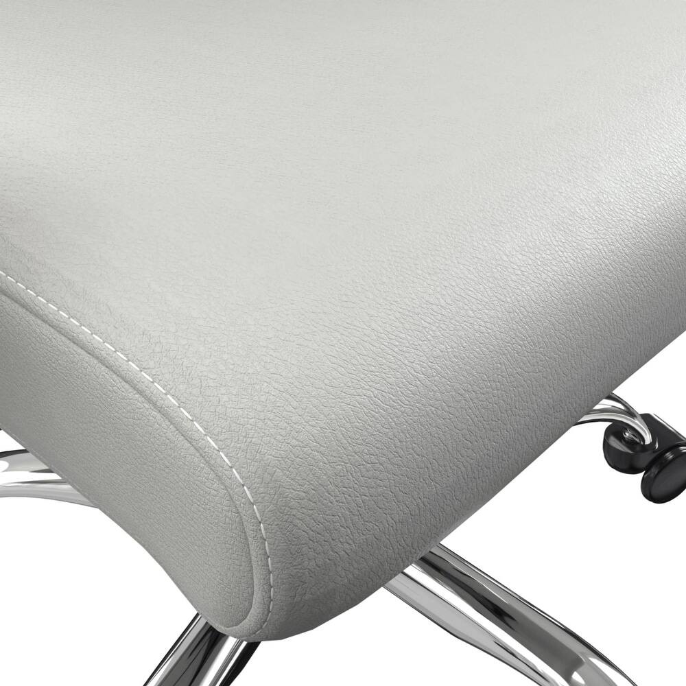 Alt View 6. LeisureMod - Evander Adjustable High-Back Office Chair Upholstered Leather Seat with Swivel and Tilt Ergonomic Desk Chair - White.