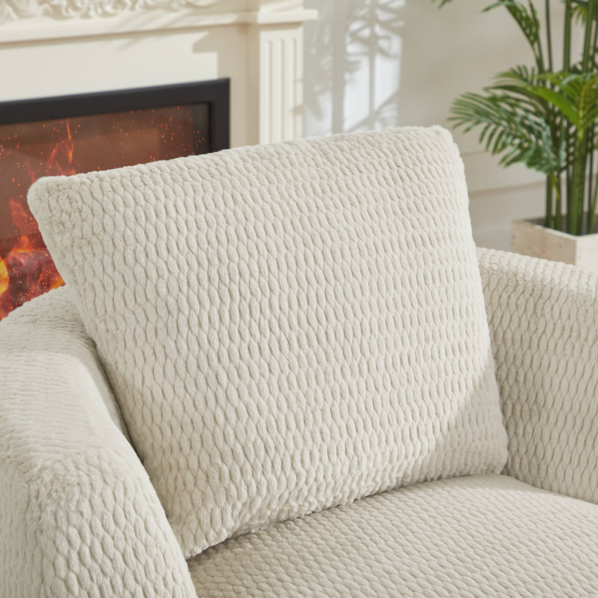 Back. GOODSILO - Modern 360-Degree Swivel Accent Chair with Plush Comfort and Sturdy Base for Living Spaces - Cream.