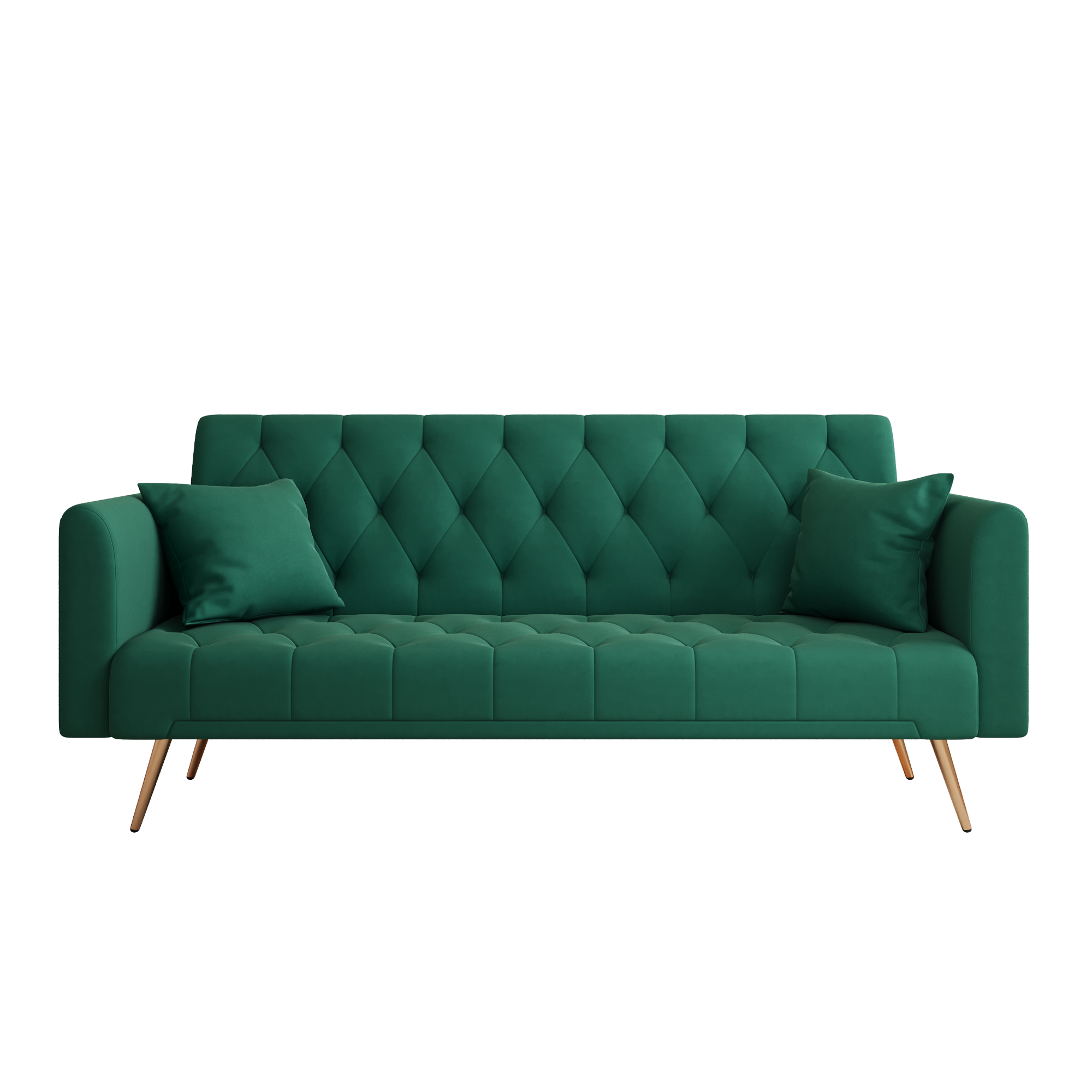 Alt View 6. GOODSILO - Convertible Velvet Sofa Bed with Adjustable Backrest for Small Spaces, Living Room and Office Use - Green.