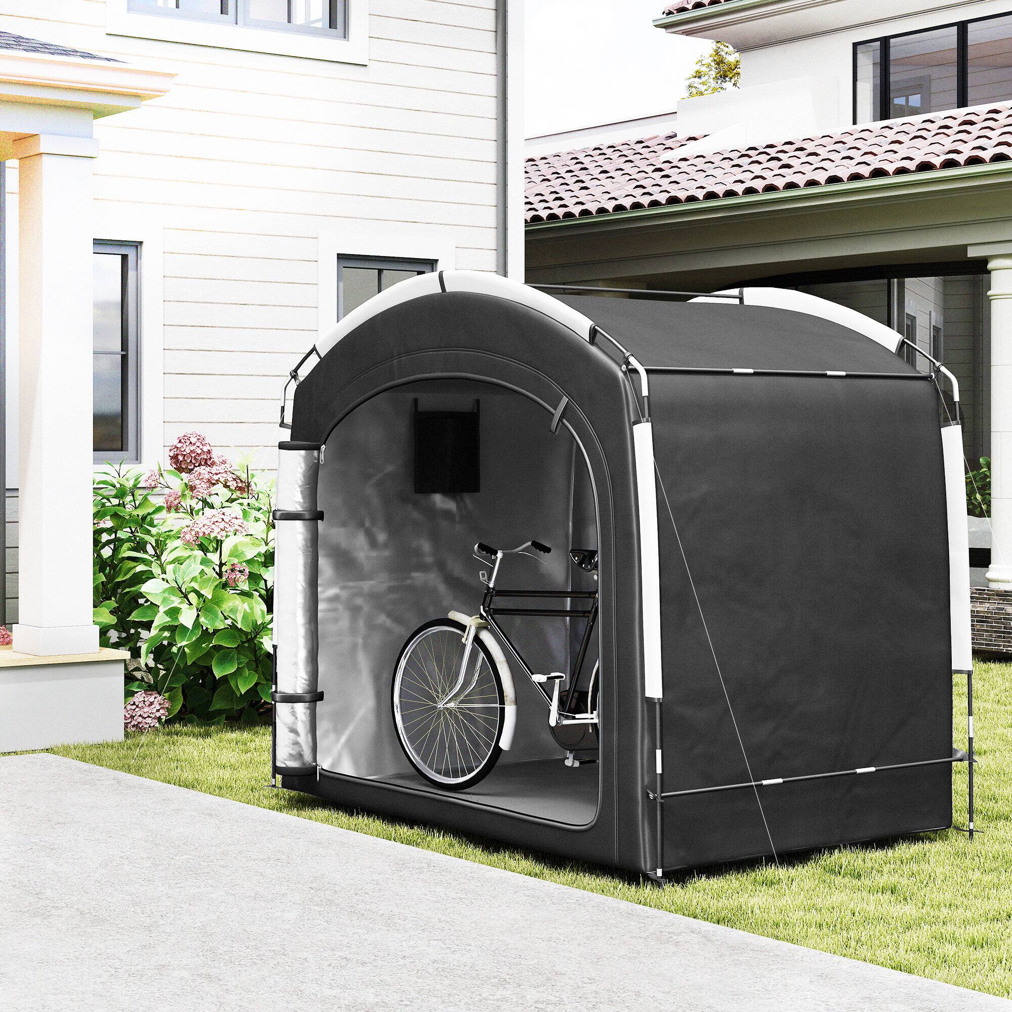 Alt View 1. Outsunny - Storage Shed Tent - Black.