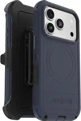 OtterBox - iPhone 18 Pro & iPhone 17 Pro (Only) - Defender Series Case - Holster Clip Included - Snaps on MagSafe - Vintage Indigo Dream (Blue & Black)