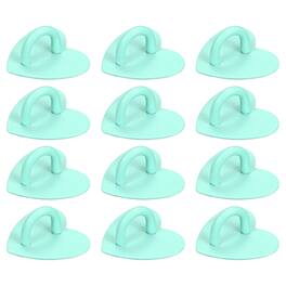 Unique Bargains - Metal Phone Charm Hook 1", 12pcs Adhesive Heart Shaped Finger Grip for Smartphones Keychain Tablet Case Accessories - Light Green