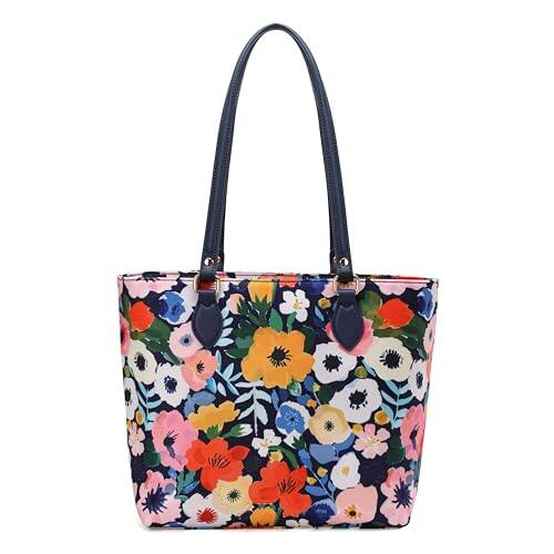 Front. Vulpecula Spade - Tote bags for women, tote purse, nylon tote bag, with zipper and pockets, waterproof - Vivid.