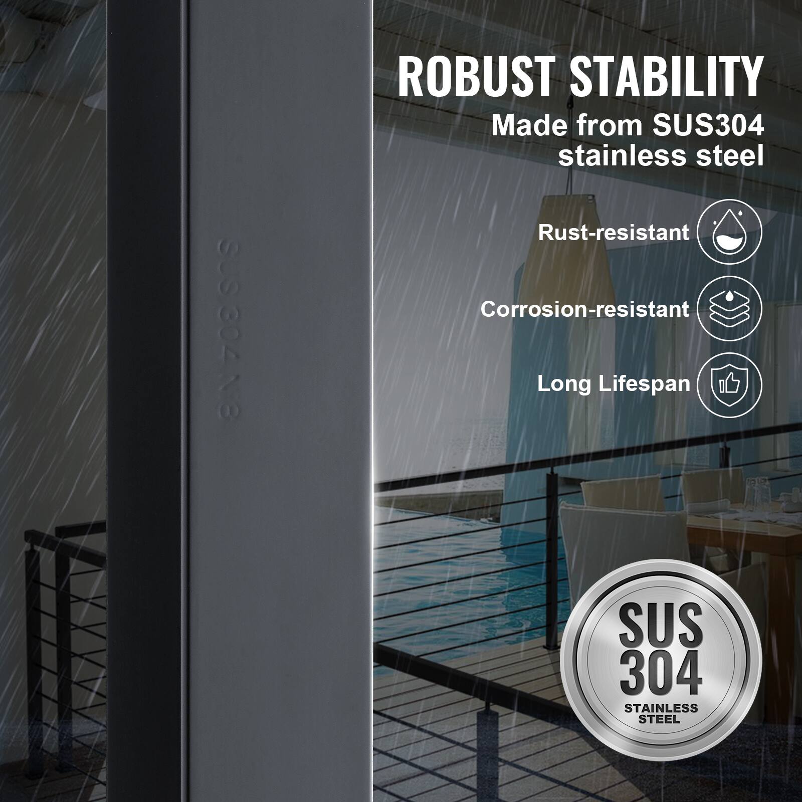 N700SS  
ROBUST STABILITY  
Made from SUS304 stainless steel  
Rust-resistant  
Corrosion-resistant  
Long Lifespan  
SUS 304 STAINLESS STEEL