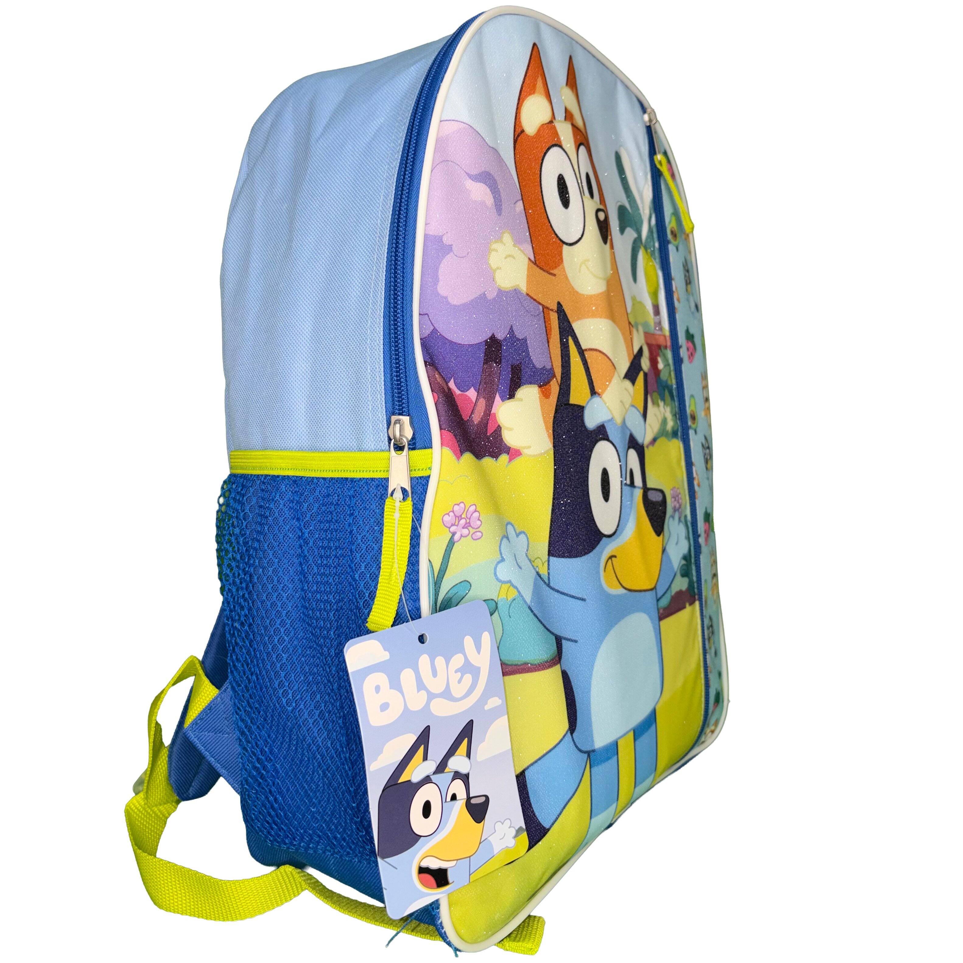 Alt View 4. Disney - Bluey piggybacking Bingo Nylon Blue Kids 16" School Backpack for Girls and Boys ages 3+ - Assorted Pre-Pack.