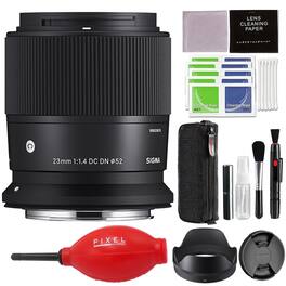 Sigma - 23mm f/1.4 DC DN Contemporary Lens for Canon RF Mount with Advanced Accessory and Travel Bundle | 23mm f1.4 canon - Black
