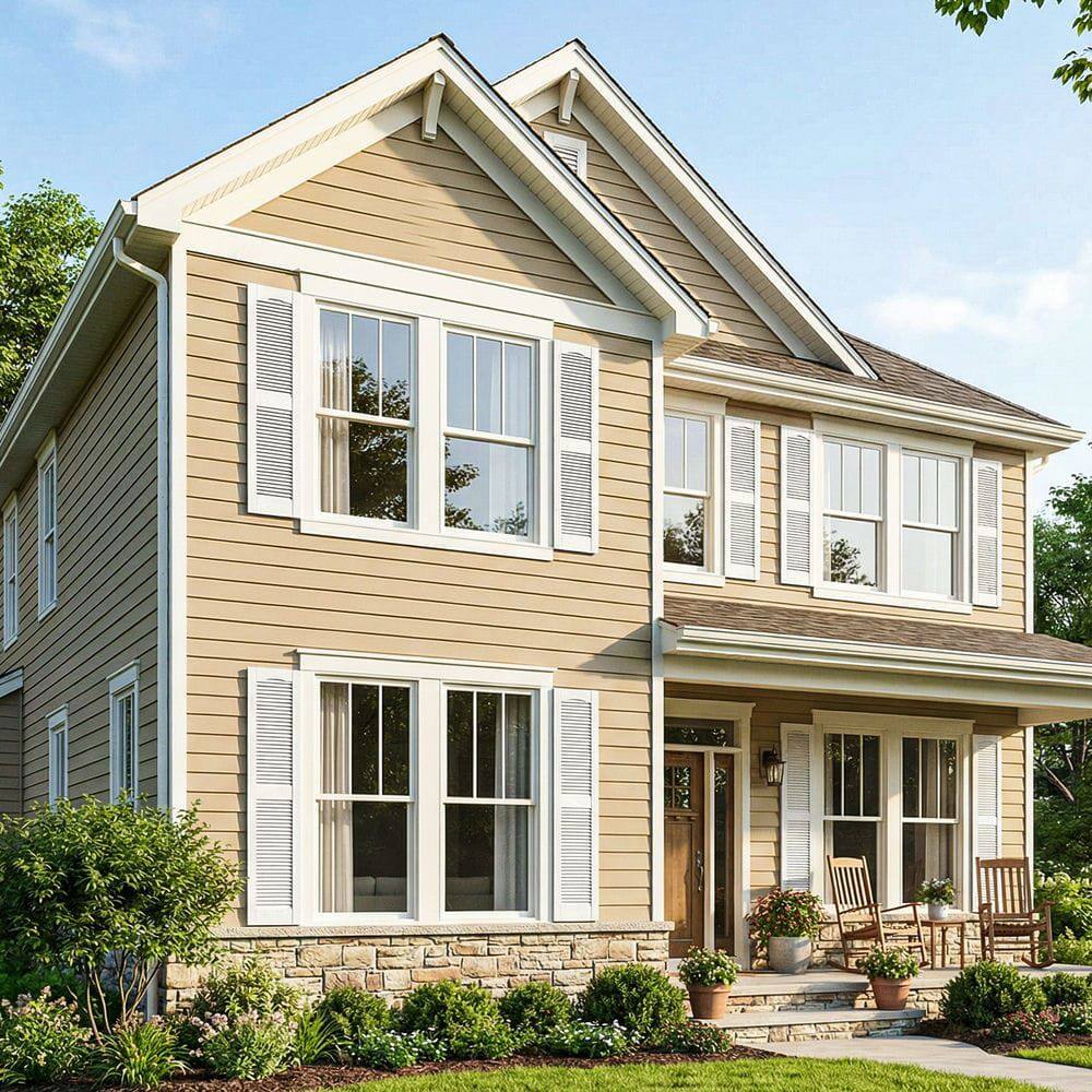 Alt View 4. Kadyn - Decorative Faux Shutters, Sturdy, Hassle-Free Design for Indoor & Outdoor Use, 14"x59", White - White.