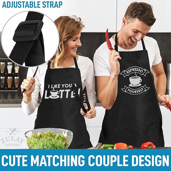ADJUSTABLE STRAP

I LIKE YOU A LITTLE!

ESPRESSO YOURSELF

ZULAY KITCHEN

CUTE MATCHING COUPLE DESIGN