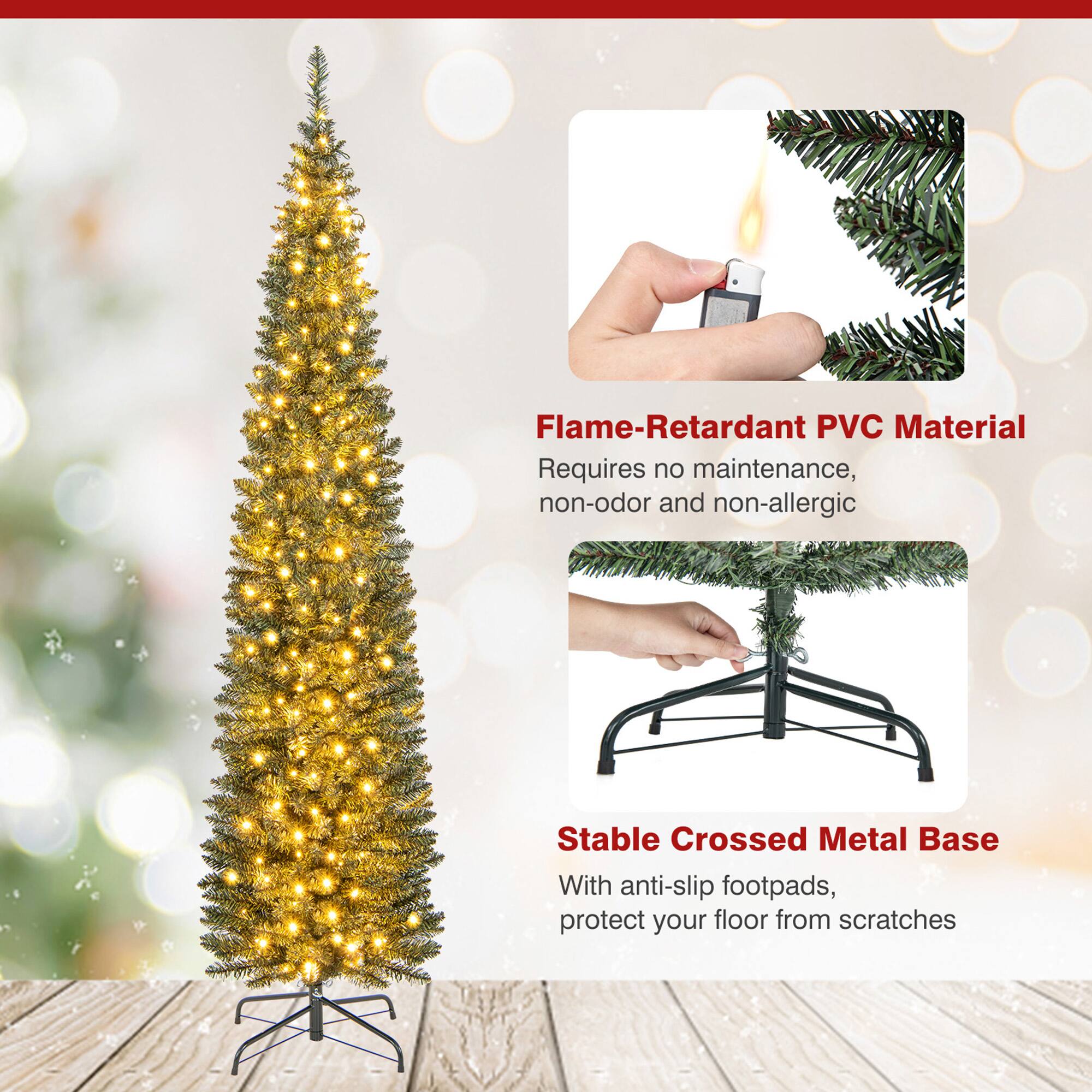 Flame-Retardant PVC Material  
Requires no maintenance, non-odor and non-allergic  

Stable Crossed Metal Base  
With anti-slip footpads, protect your floor from scratches