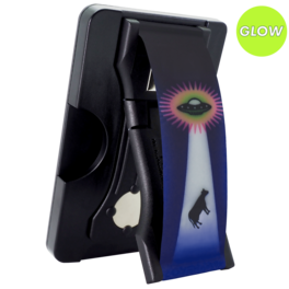 LoveHandle - PRO for MagSafe Universal Magnetic Wallet, Phone Grip & Kickstand with Adapter Ring - Glow - Alien Cattle Rustlers Glow