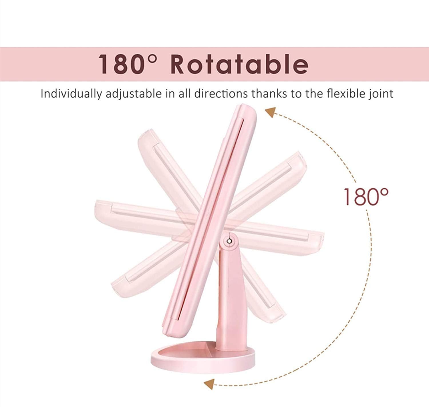 180° Rotatable  
Individually adjustable in all directions thanks to the flexible joint