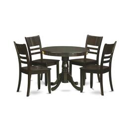 East West Furniture - 5 Pc Kitchen Table set-Kitchen Dining nook and 4 Dining Chairs - Cappuccino