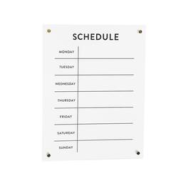BreeBe - Acrylic Dry Erase Weekly Calender 19"H - White
