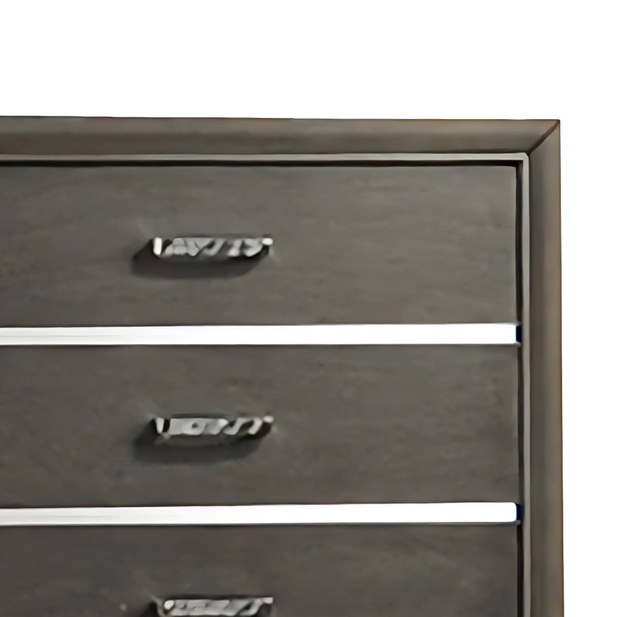 Alt View 2. Kings Brand Furniture - Kings Brand Furniture Oceana Wood 5 Drawer Chest - Dark Grey.