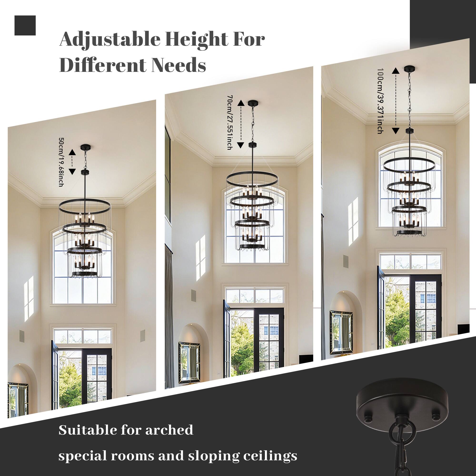 Adjustable Height For Different Needs

70cm/27.55 inch  
50cm/19.68 inch  
100cm/39.37 inch

Suitable for arched special rooms and sloping ceilings