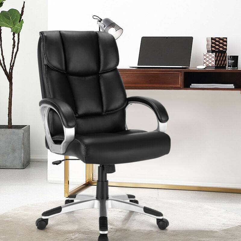 Alt View 10. Ecooso - Big and Tall Executive Office Desk Chair, High-Back Cushioned Support, Computer Chair - Black.