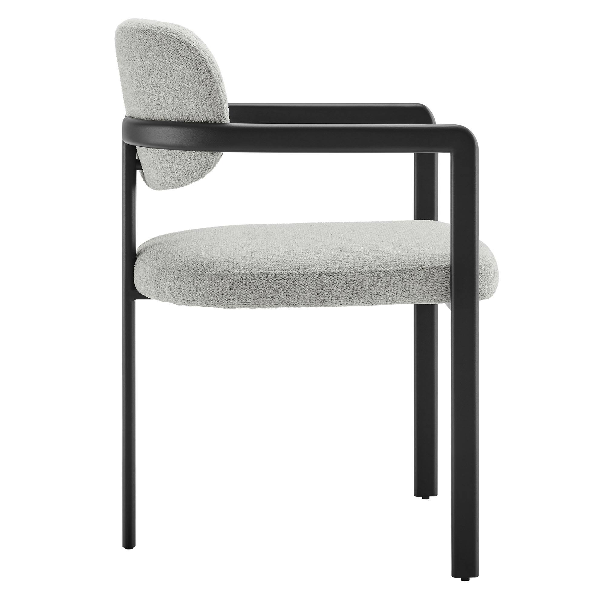 Alt View 1. Modway - Elio Barrel Fabric and Metal Dining Chair by Modway - Gray.