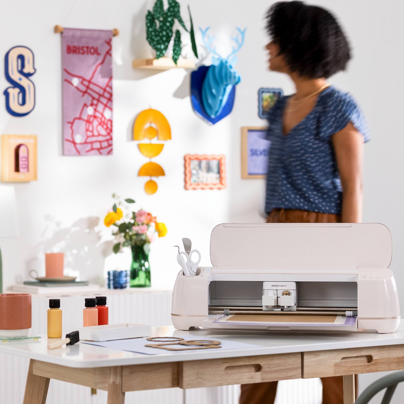 Alt View 5. Cricut - Maker 4 Cutting Machine with EasyPress 3 Heat Press and Materials Bundle.