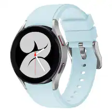 Front. StrapsCo - Active Band Silicone Rubber Watch Strap For Samsung Galaxy Watch 5 - Light Blue.