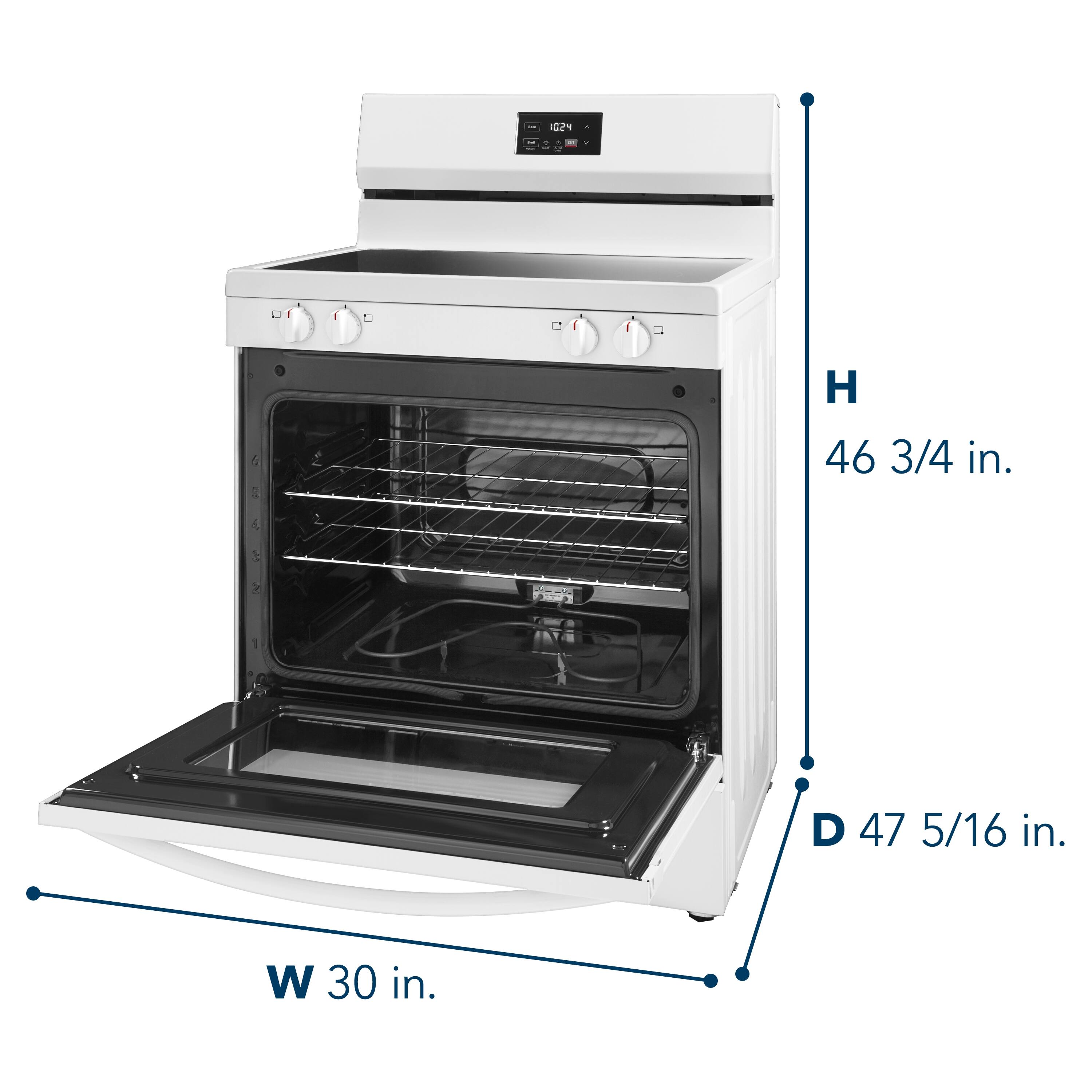 H 46 3/4 in.  
D 47 5/16 in.  
W 30 in.