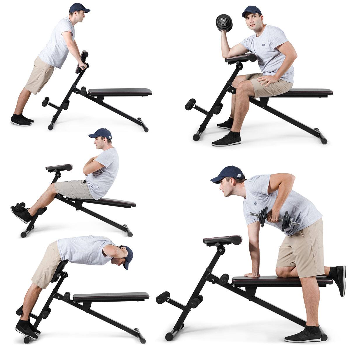 Alt View 18. Costway - Adjustable Weight Bench Strength Workout Full Body Exercise - Black.