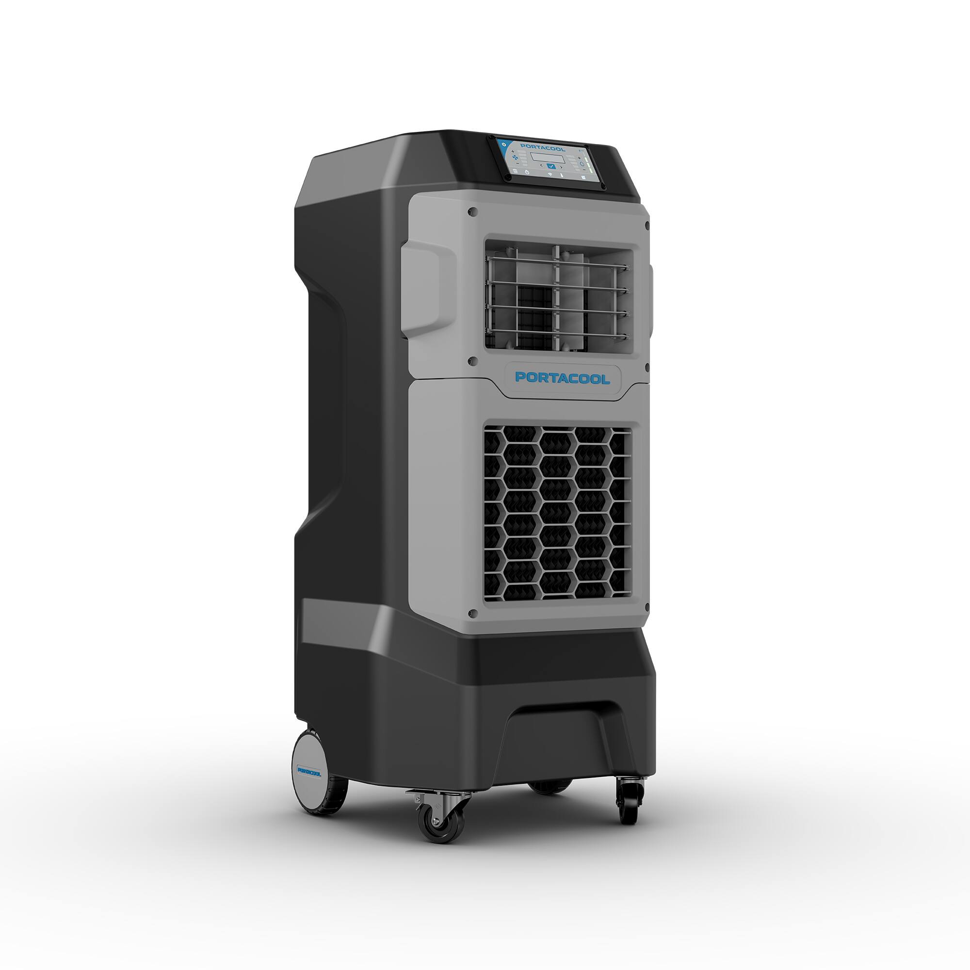 Left. Portacool - Apex 500 Wi-Fi Enabled Portable Evaporative Cooler - Black, Textured.