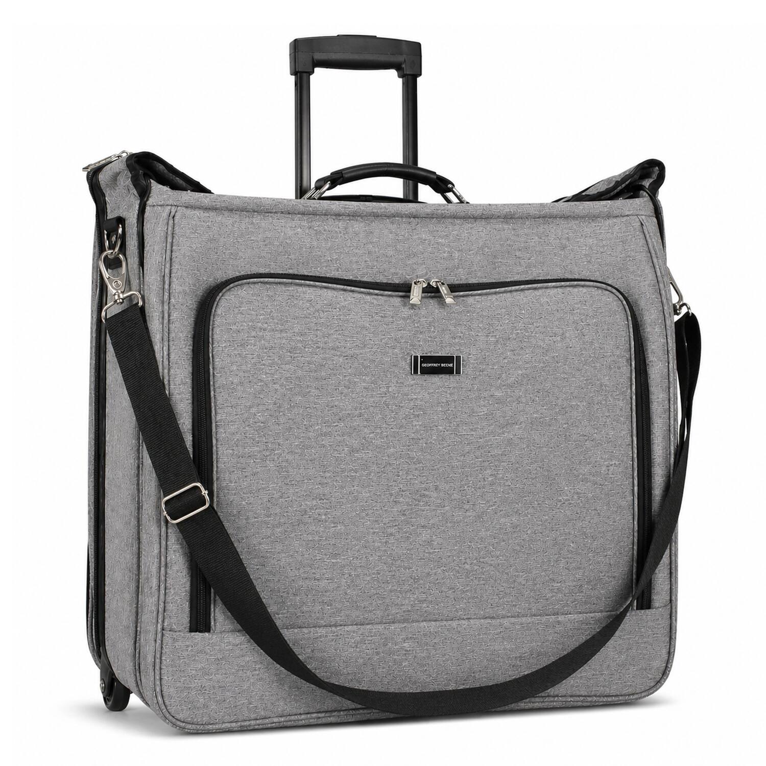 Alt View 2. Geoffrey Beene - Geoffrey Beene Suit & Dress Carrier, Wrinkle-Free Rolling Garment Bag With Inline Skate Wheels, 22” Folded - Grey.