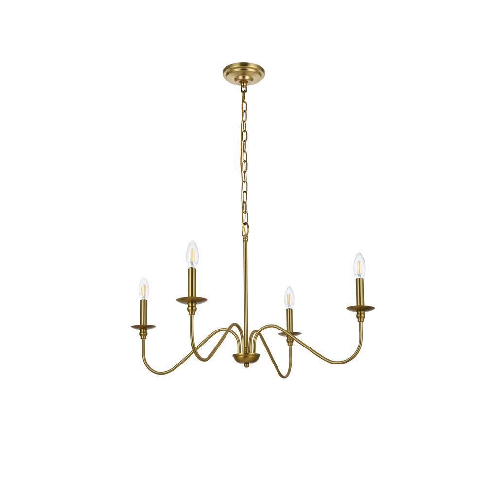 Left. Living District - Rohan 30 inch chandelier in Satin Gold - Satin Gold.