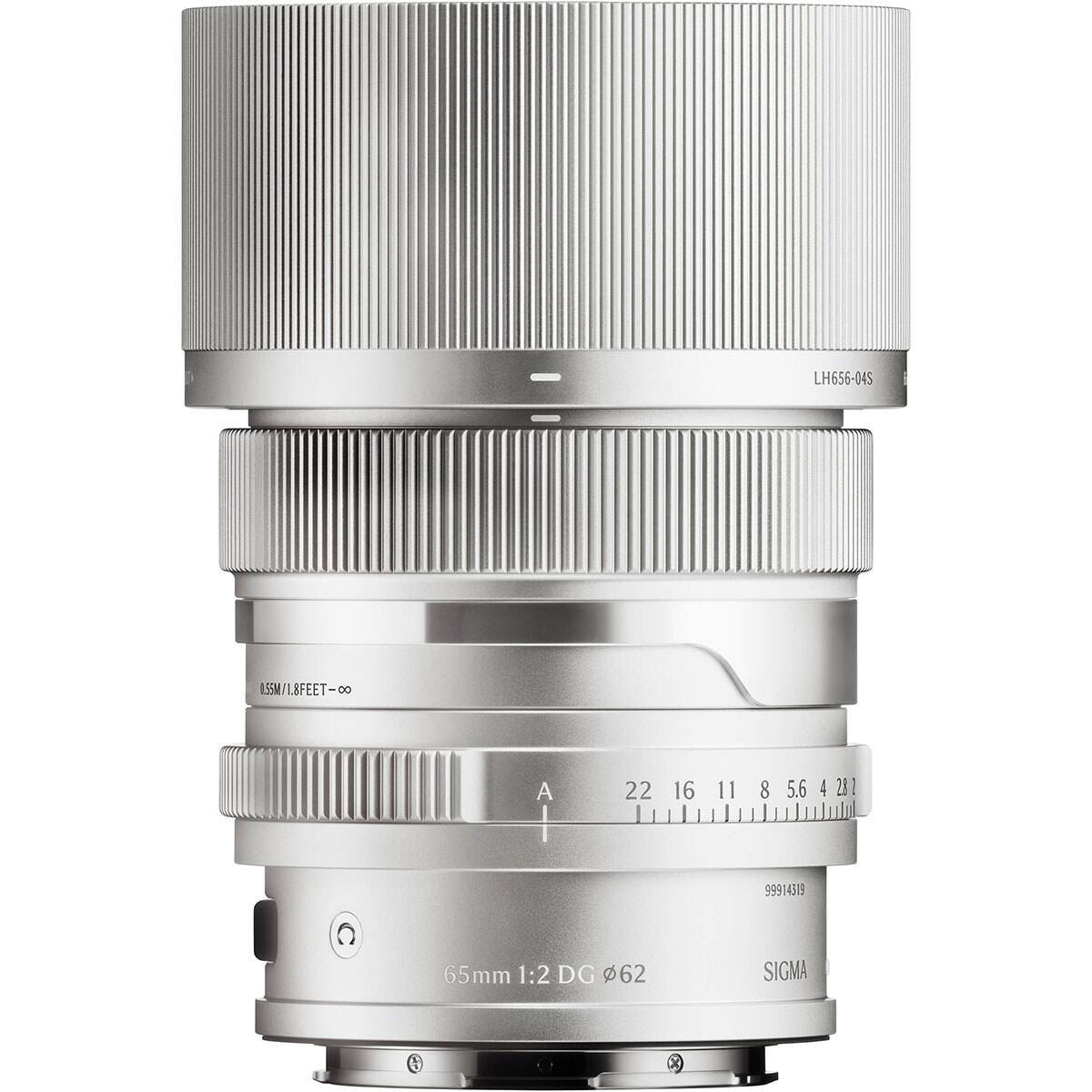 LH656-04S  
55M/1.8FEET-∞  
A  
22 16 11 8 5.6 4 2.8  
99914319  
65mm 1:2 DG 62  
SIGMA