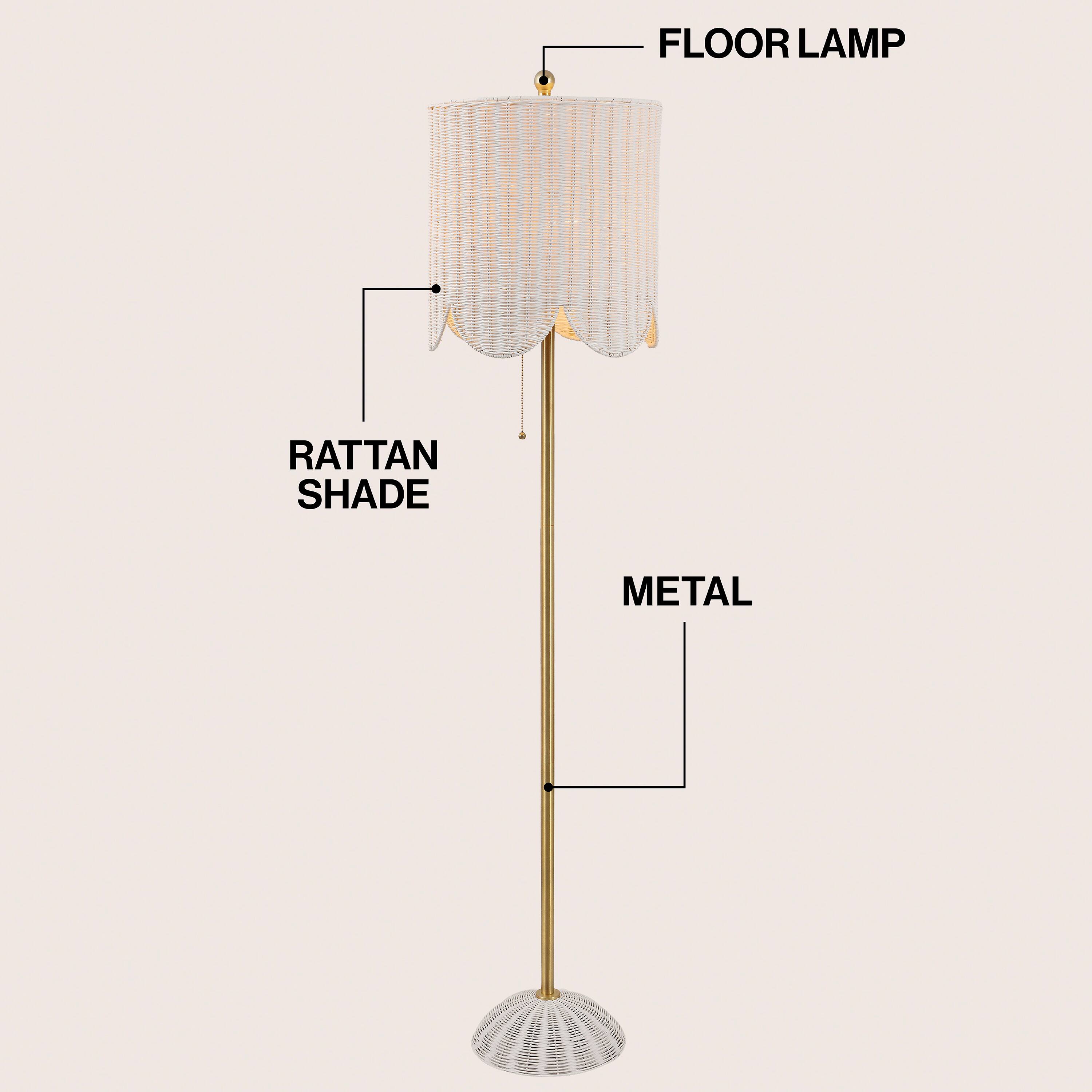 FLOOR LAMP  
RATTAN SHADE  
METAL