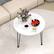 Left. Costway - Small Round Coffee Table w/ Thickened Tabletop & Metal Tripod Legs Faux Marble - White.
