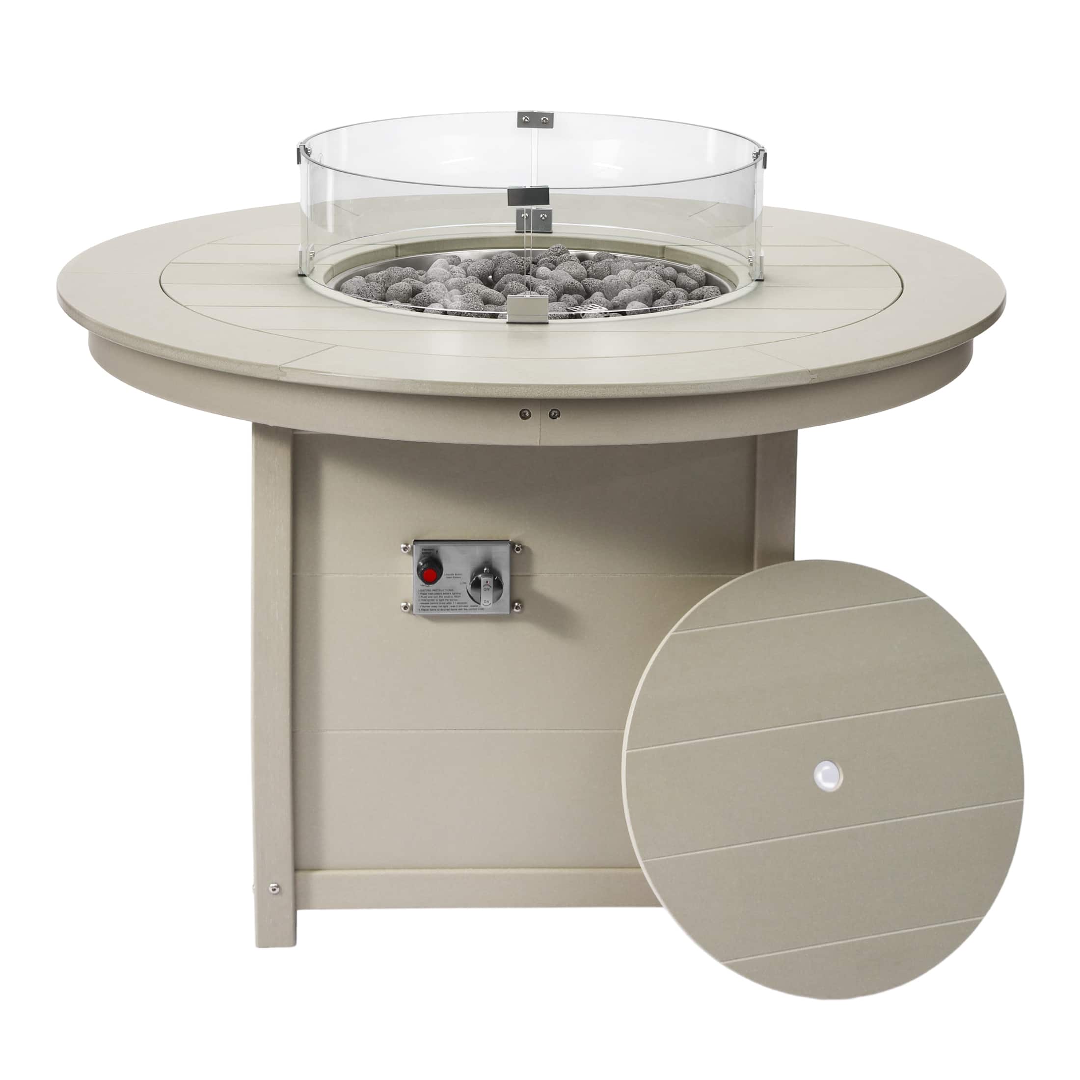 "WestinTrends - Helios 47"" Modern Outdoor Patio Propane Gas Round Fire Pit Table - Sand" price history on PriceWatchPro