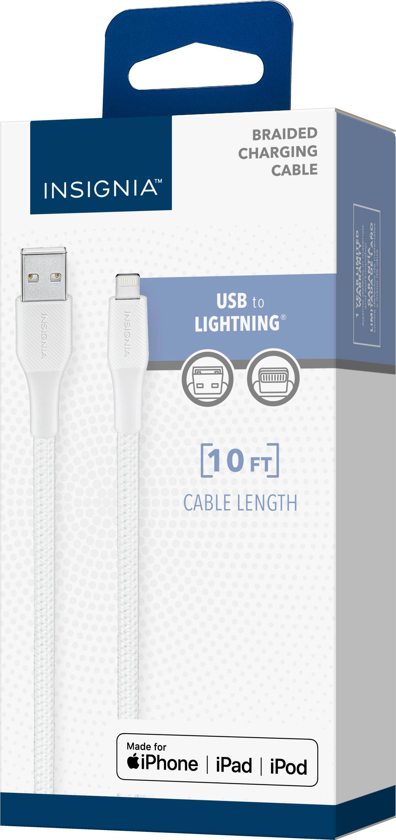 Braided Charging Cable TM Insignia USB to Lightning Insignia Insignia R0 aie 10 FT CABLE LENGTH Made for iPhone | iPad | iPod