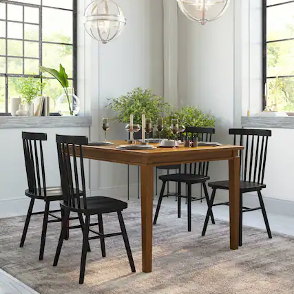Front. Emma + Oliver - Cullen Wooden Dining Table - Brown Matte.