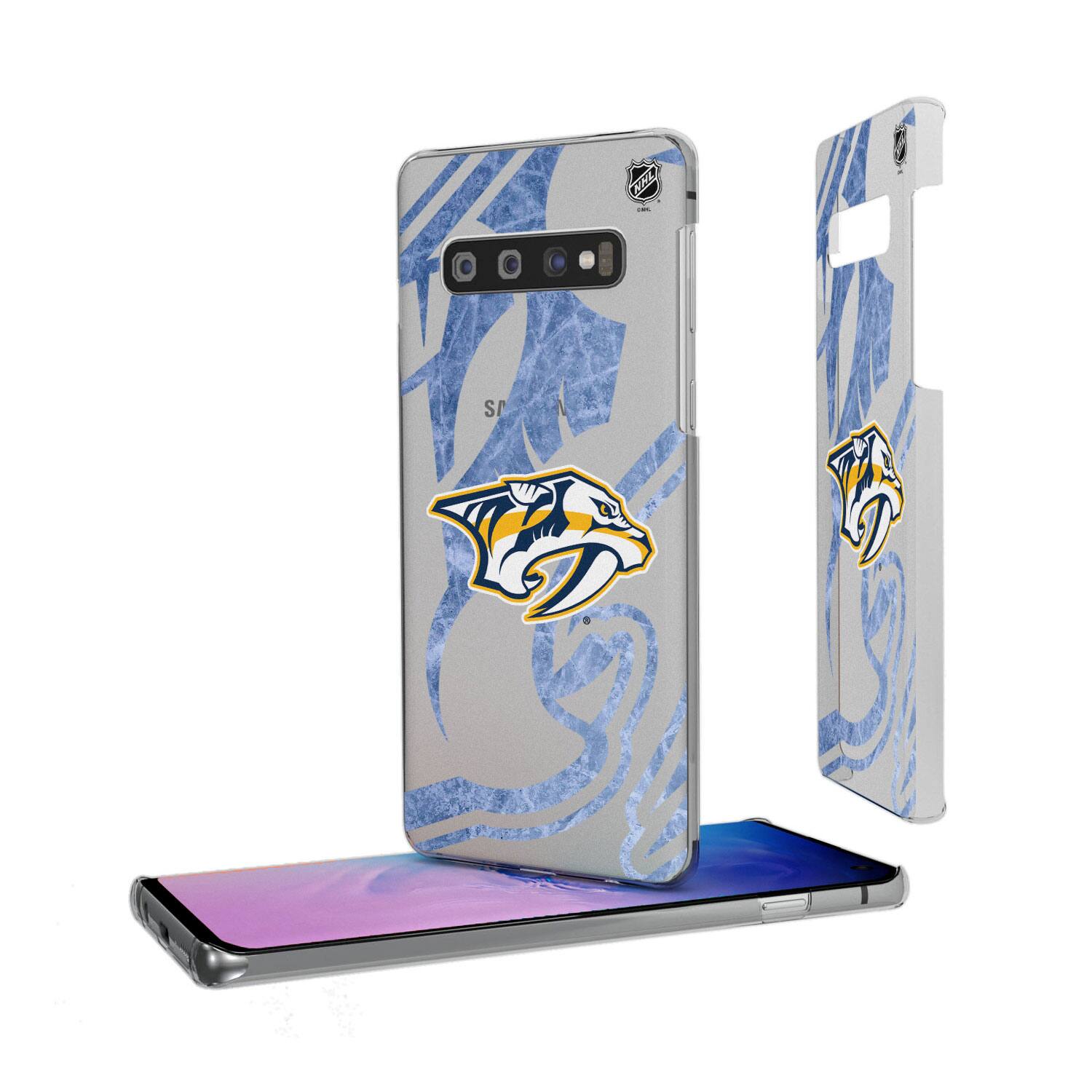 Alt View 3. Keyscaper - Nashville Predators Galaxy Clear Ice Case - S23 - Multicolor.