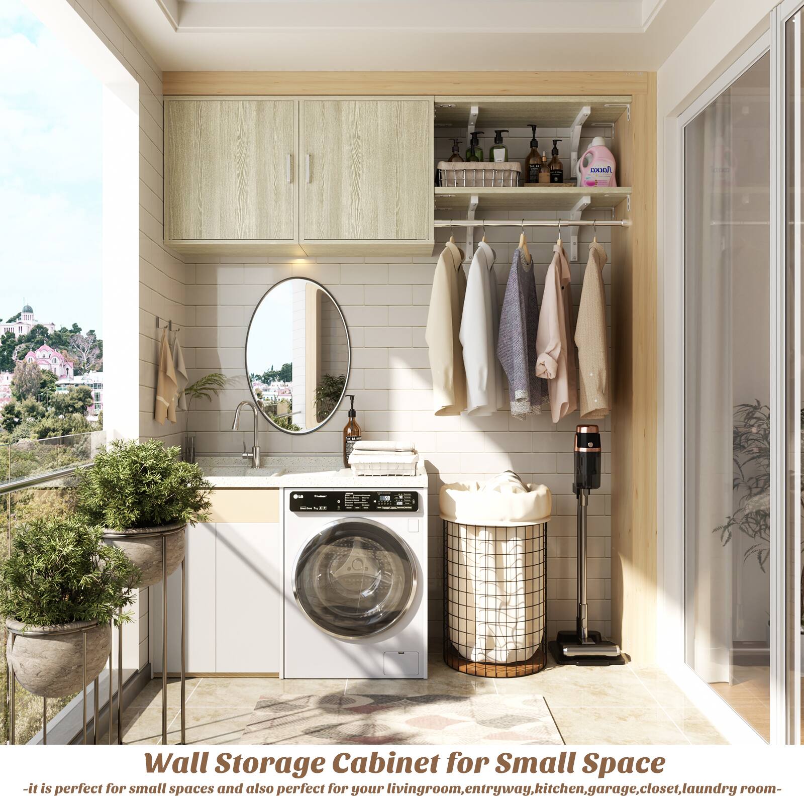 Wall Storage Cabinet for Small Space  
- it is perfect for small spaces and also perfect for your living room, entryway, kitchen, garage, closet, laundry room.