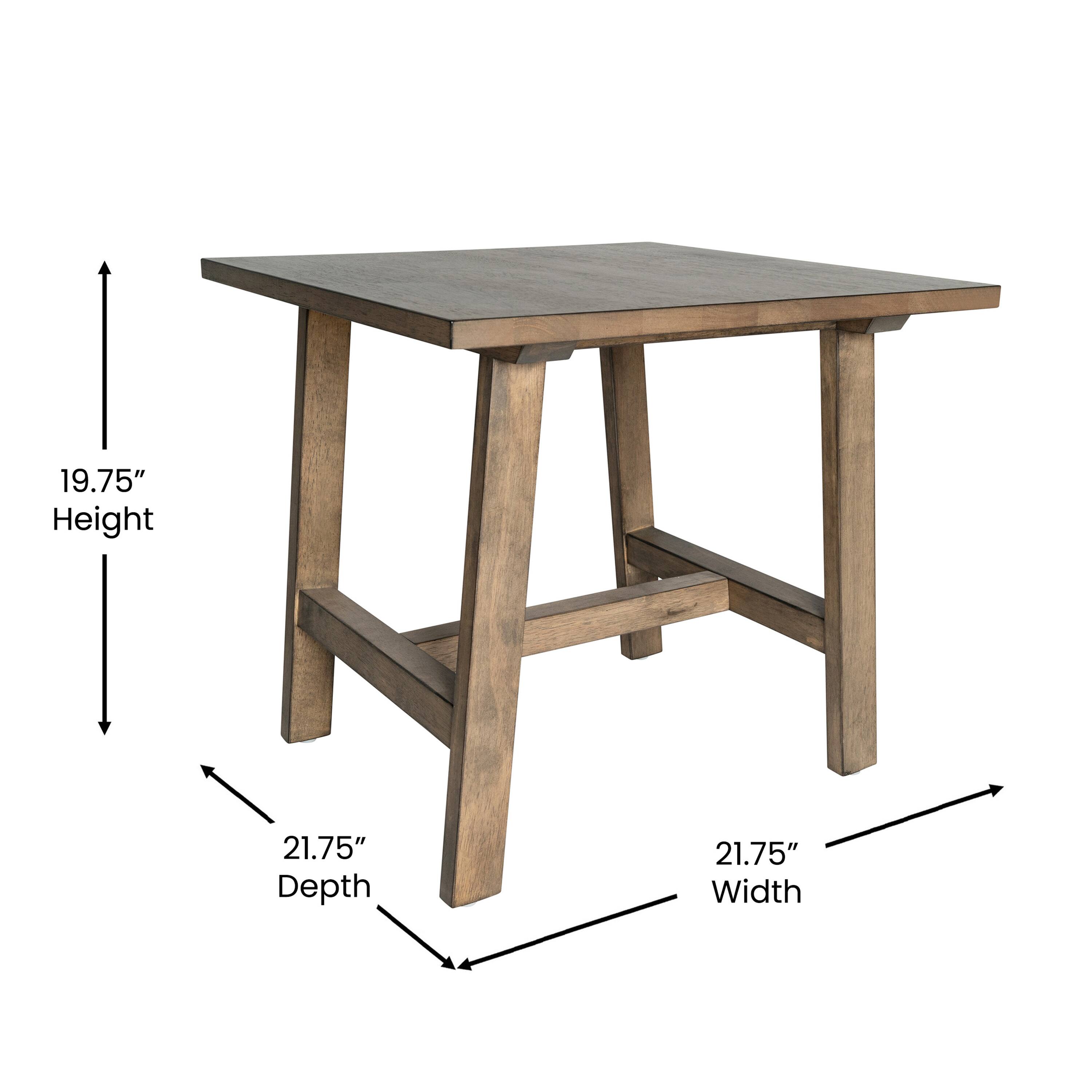19.75" Height  
21.75" Depth  
21.75" Width