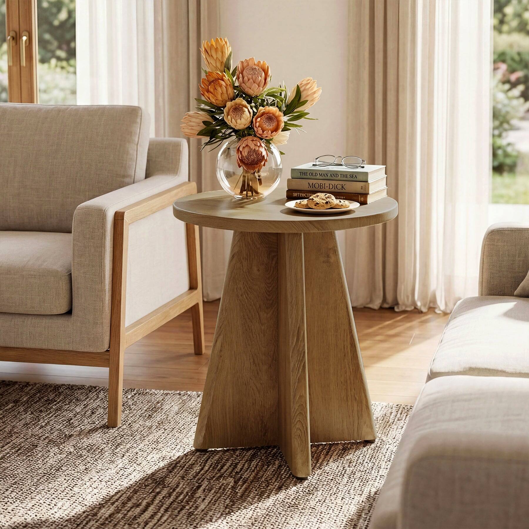 Tribesigns End Table with Engineered Wood Construction and Space Saving ...