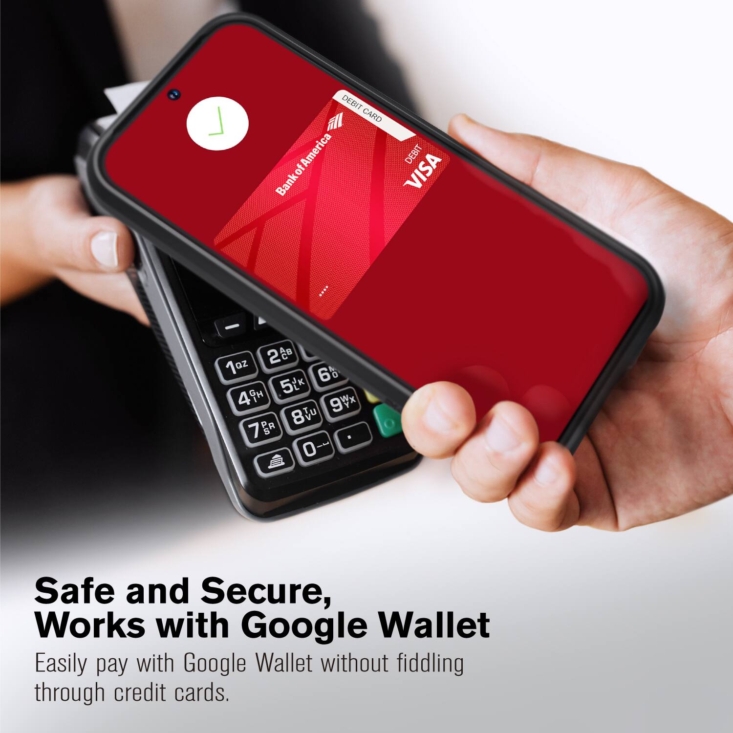 DEBIT CARD BankofAmerica America DEBIT Bank VISA - 2 1oz 6% 5[ 49 9Wx 8V 7BR 0 Safe and Secure, Works with Google Wallet Easily pay with Google Wallet without fiddling through credit cards.