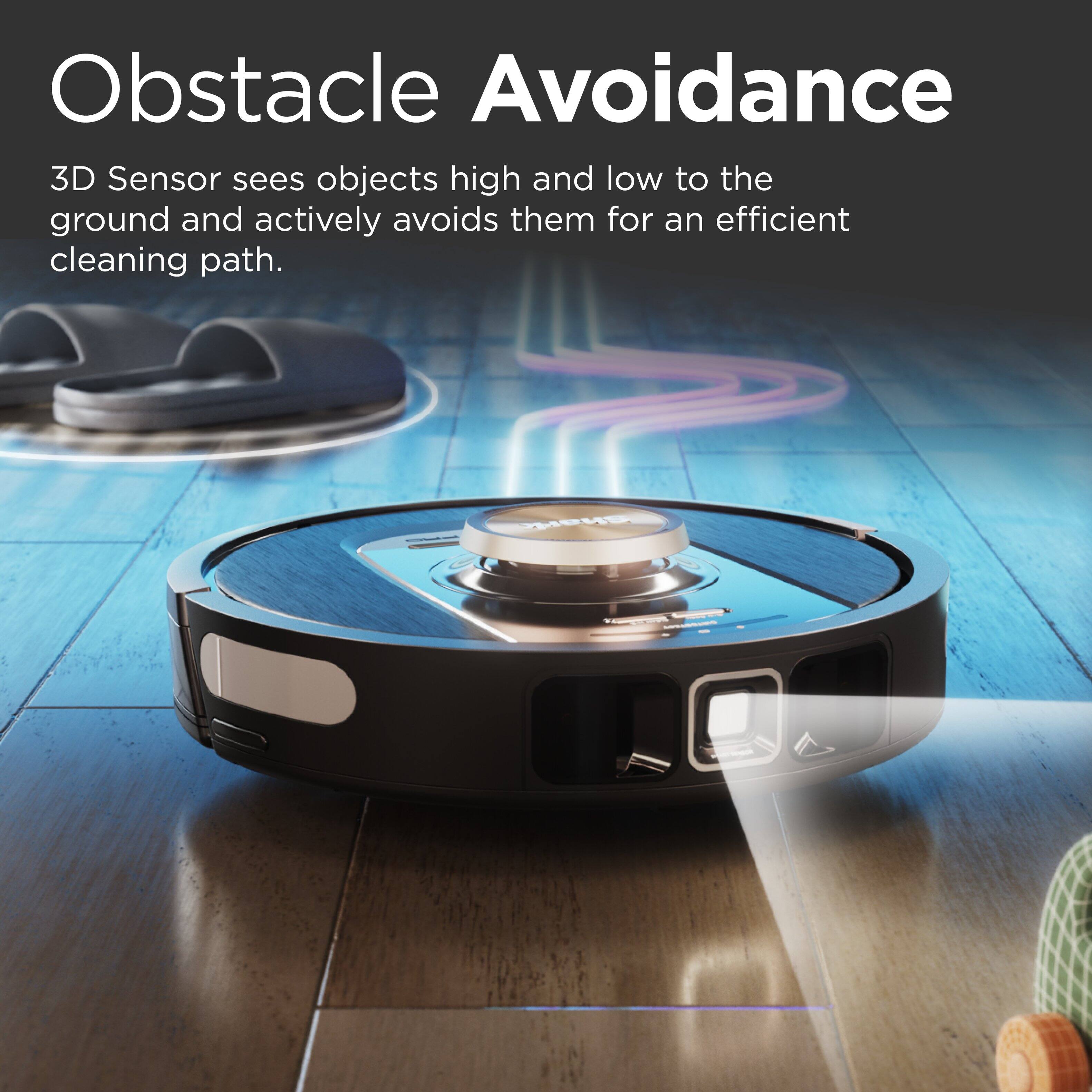 Obstacle Avoidance: 3D Sensor sees objects high and low to the ground and actively avoids them for an efficient cleaning path.