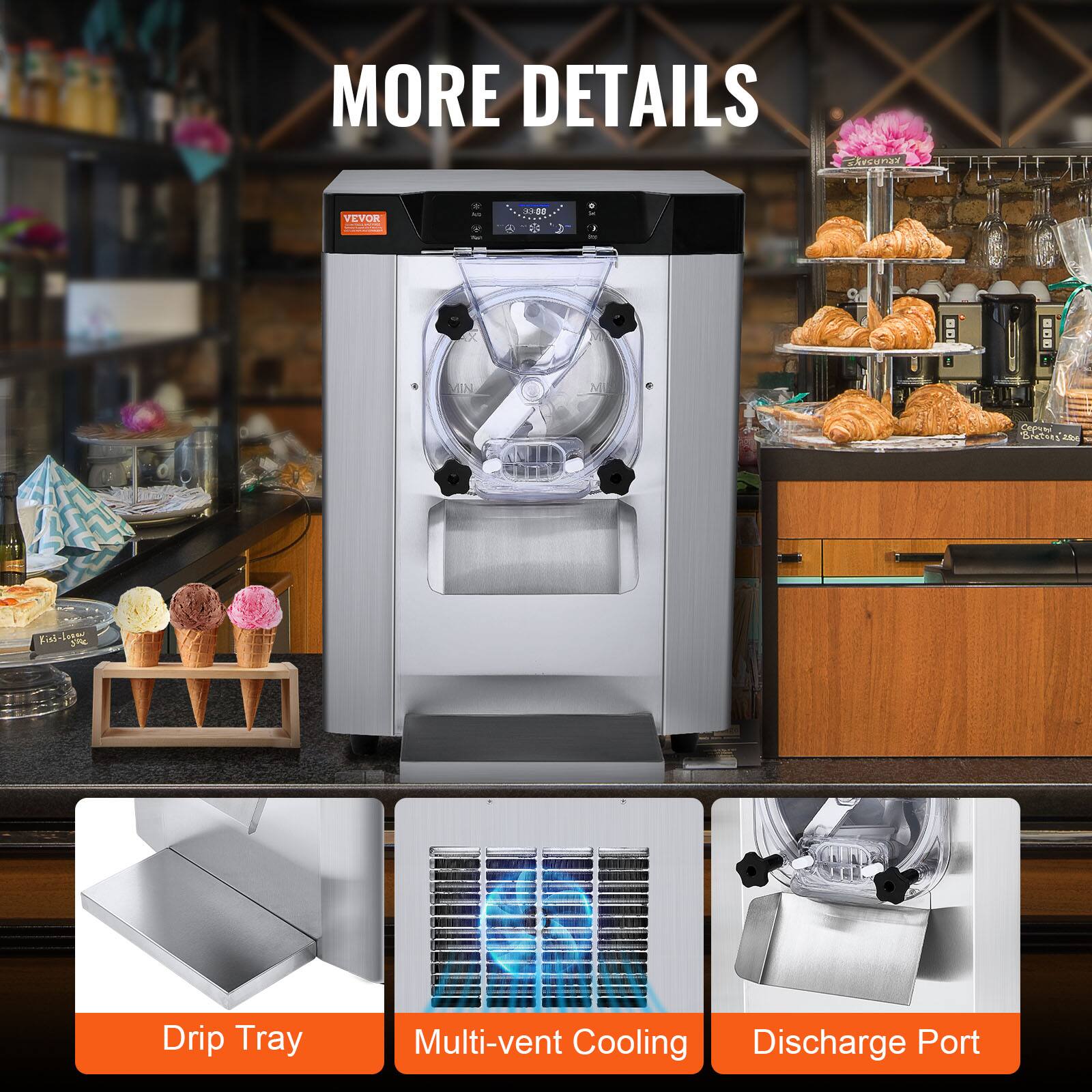 MORE DETAILS

VEVOR

And

3388

of

..

and

MY

Sepuni Bretoes

Kids-lesen STE

Drip Tray
Multi-vent Cooling
Discharge Port