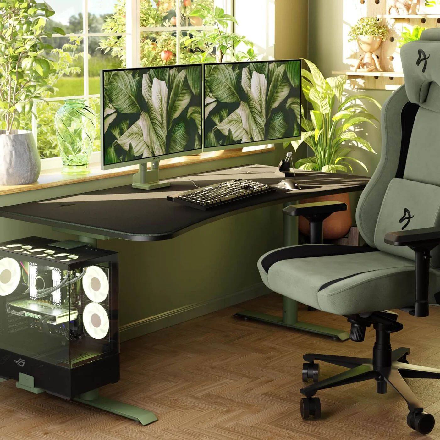 Alt View 1. Arozzi - Arena Gaming Desk - Large - Forest Green.