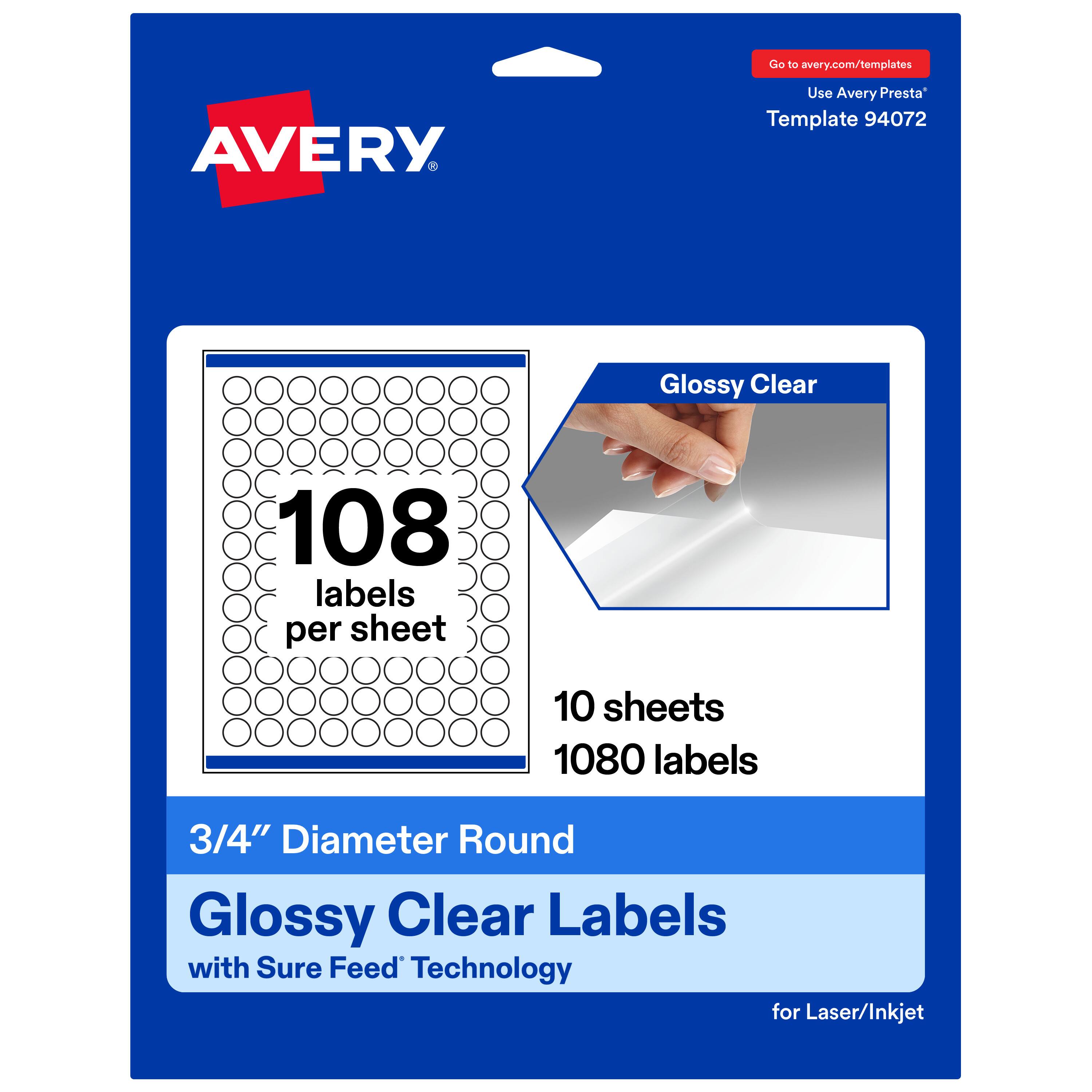 "Avery - Avery® Glossy Round Labels, 3/4"" Diameter, 1080 Total - Clear" price history on PriceWatchPro