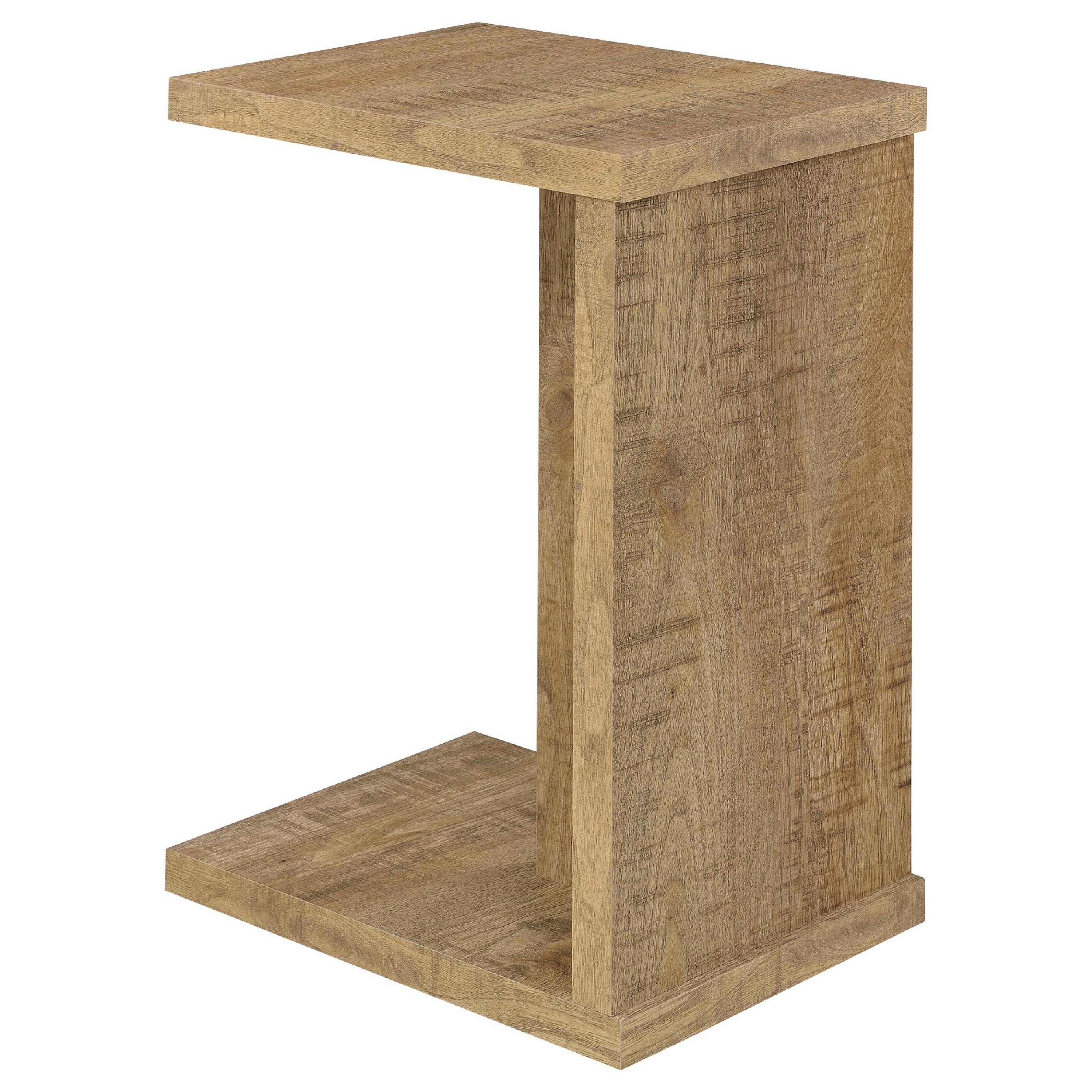 Alt View 2. Manhattan Lane - Owea Sofa Side Table, C Shaped, Rectangular, Wood 16 Inch - Mango Brown.
