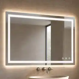 ModernMate - 14.17*9.45 inch Frameless LED Bathroom Mirror with 3 Color Temperature Anti-Fog with Memory Function - 14.17x9.45 inch